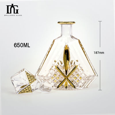 Χωρίς μόλυβδο μπουκάλι κρασιού γυαλί 650 ml μπύρα μπουκάλι φελλό για το whiskey Decanter Set