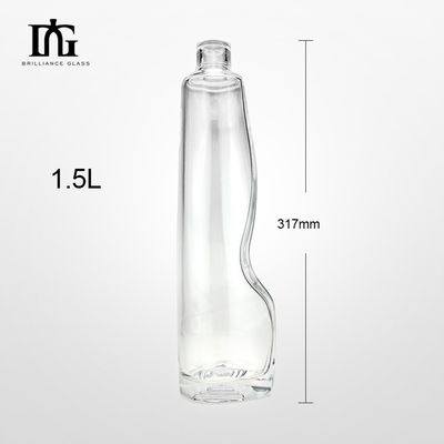 Υλικό γυάλινου κολάρου 1500 ml γυάλινα μπουκάλια για προσαρμοσμένη βότκα σε ποτά και ποτά