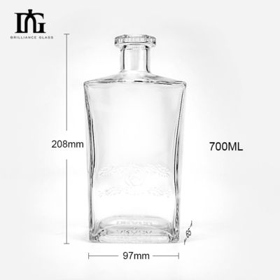 OEM/ODM Αποδεκτό Φανταστικό 500ml τετραγωνικό μπουκάλι ποτού γυαλιού για παγωμένο κρασί