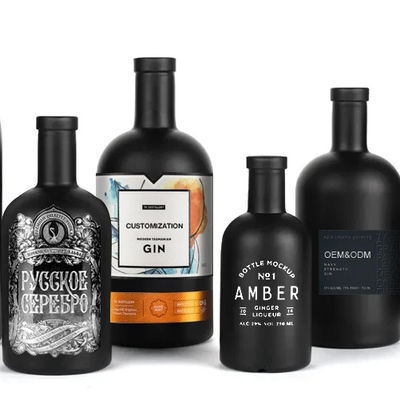 Διαυγές οβάλ μπουκάλι 100ml 250ml 500ml 700ml 750ml κενό μπουκάλι κρασιού με φελλό