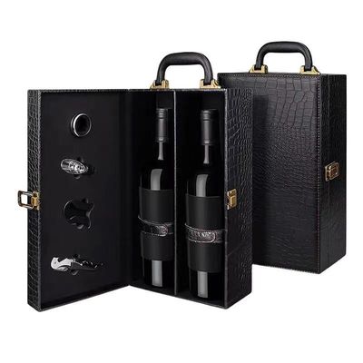 Μία μπουκάλι 750 ml κόκκινου κρασιού Κουτί δώρου Προσαρμοσμένο Τυπωμένο PU δερμάτινο κουτί συσκευασία