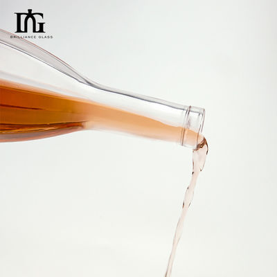 Γυάλινο κολάρο 375ml 500ml 700ml 750ml Σούπερ Φλιντ Ουίσκι και Βότκα Σπρίτ Τζιν Γυάλινο μπουκάλι Κορκ Top