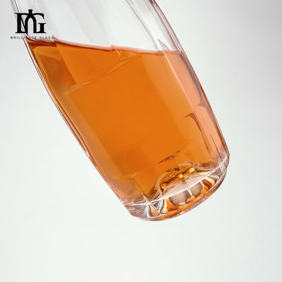 Γυάλινο κολάρο 375ml 500ml 700ml 750ml Σούπερ Φλιντ Ουίσκι και Βότκα Σπρίτ Τζιν Γυάλινο μπουκάλι Κορκ Top