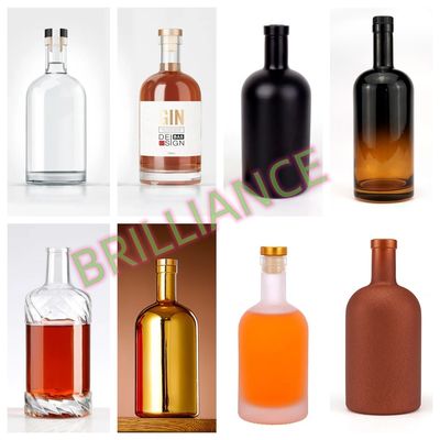Υλικό σώματος Γυαλί 375ml 500ml 700ml 750ml 1l φιάλη βότκας με προσαρμοσμένο λογότυπο