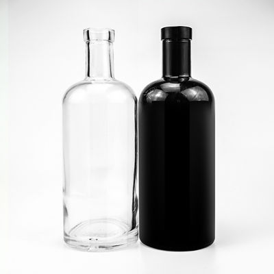 Λικέρ και ποτά 700 ml Διαφανές μπουκάλι συσκευασίας ουίσκι βότκα με φελλό αλουμινίου