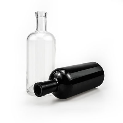 Λικέρ και ποτά 700 ml Διαφανές μπουκάλι συσκευασίας ουίσκι βότκα με φελλό αλουμινίου