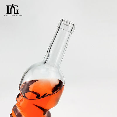 750 ml Διαυγές κενό γυάλινο μπουκάλι για Brandy και Liquors Προσαρμοσμένο σχέδιο