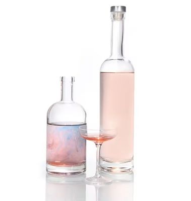 200ml 375ml 500ml 750ml 1000ml στρογγυλό γυάλινο μπουκάλι με κάλυμμα φελλού και ειδικό σχεδιασμό