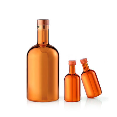 Φλιντ γυαλί Ματ Μαύρο 500ml/700ml/750ml Κενό Στρογγυλό Βότκα Πνευματώδη Ουίσκι Τζιν Μπουκάλι Λικέρ με Φελλό
