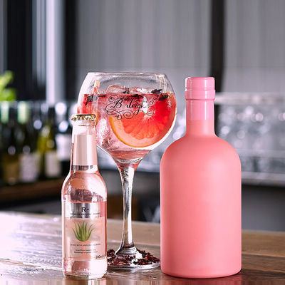 Φλιντ γυαλί Ματ Μαύρο 500ml/700ml/750ml Κενό Στρογγυλό Βότκα Πνευματώδη Ουίσκι Τζιν Μπουκάλι Λικέρ με Φελλό