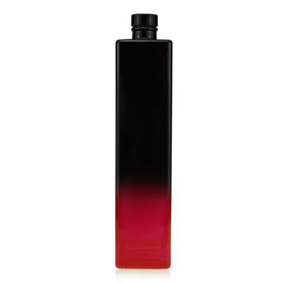 Μπουκάλι Λικέρ Μαύρο Κόκκινο Ζωγραφική 750 ml τετραγωνικό γυάλινο μπουκάλι χυμό ποτό φελλός μίνι κρασί