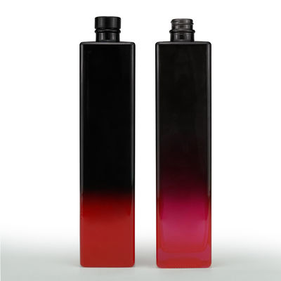 Μπουκάλι Λικέρ Μαύρο Κόκκινο Ζωγραφική 750 ml τετραγωνικό γυάλινο μπουκάλι χυμό ποτό φελλός μίνι κρασί