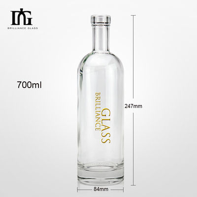 Υλικό κολάρου Γυαλί 500 ml 700 ml Διαφανείς κενές μπουκάλες de Vidrio για οινοπνευματώδη ποτά