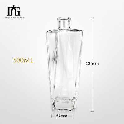 700 ml Custom Square Shape Super Flint Glass Liquor Bottle για Ουίσκι Βότκα Τεκίλα