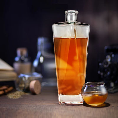 700 ml Custom Square Shape Super Flint Glass Liquor Bottle για Ουίσκι Βότκα Τεκίλα