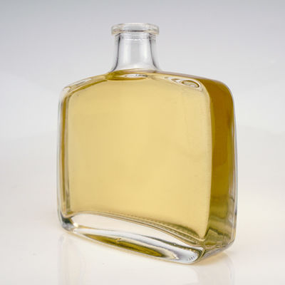 High Flint Square Clear 500ml γυάλινη βότκα τζιν ρούμι τεκίλα μπουκάλι για OEM / ODM