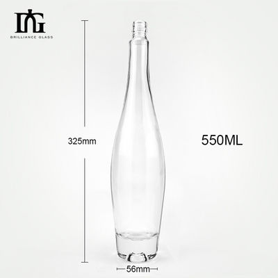 550 ml γυάλινο μπουκάλι για ουίσκι Brandy Vodka OEM/ODM Αποδεκτό και χαρακτική επιφάνεια χειρισμού