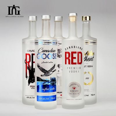 750 ml Κύλινδρο Μακρού Κράτους Γαλάζιο Χρωματισμένο Γυαλί Λικέρ Ουίσκι Βότκα μπουκάλι για ποτό