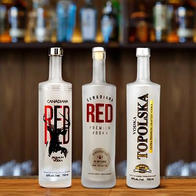 750 ml Κύλινδρο Μακρού Κράτους Γαλάζιο Χρωματισμένο Γυαλί Λικέρ Ουίσκι Βότκα μπουκάλι για ποτό