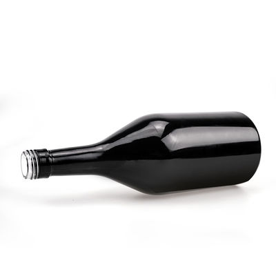 Διαυγές Μεγάλο Σωλήνιο μπουκάλι Custom Luxury Black Beverage Cork Graving Gin Ουίσκι Βότκα 500ml 1.75L