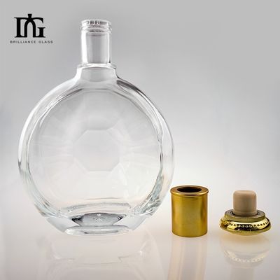 Υλικό γυάλινου κολάρου Custom Moon Shape 700ml μπουκάλι ρούμι για οινοπνεύματα και ποτά