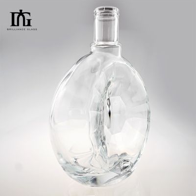 Υλικό γυάλινου κολάρου Custom Moon Shape 700ml μπουκάλι ρούμι για οινοπνεύματα και ποτά