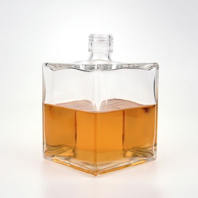 OEM/ODM Αποδεκτό Προσαρμοσμένο τετράγωνο 750ml γυάλινο μπουκάλι για ουίσκι Βότκα Μπράντυ Ρουμ Τζιν