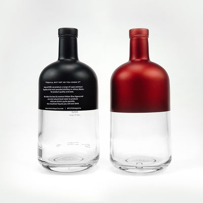 OEM/ODM Δικαιούται μισοδιαφανές και μαύρο 750 ml μπουκάλι τζιν με φελλό