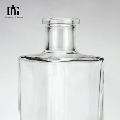 Διαφανές 500 ml τετράγωνο γυάλινο μπουκάλι με βαρύ πάτο και φελλό