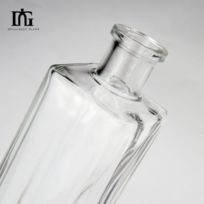 Διαφανές 500 ml τετράγωνο γυάλινο μπουκάλι με βαρύ πάτο και φελλό