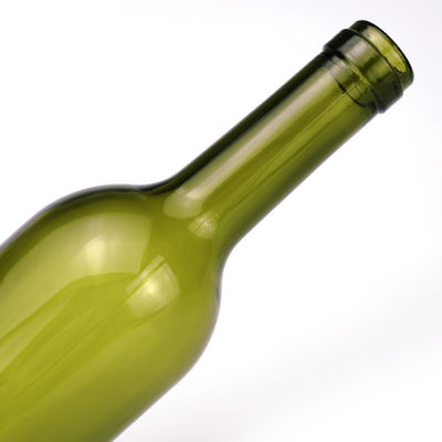 750 ml Prime Colour γυάλινο μπουκάλι για κόκκινα κρασιά στρογγυλό σχήμα πράσινο χρώμα φελλό καπάκι