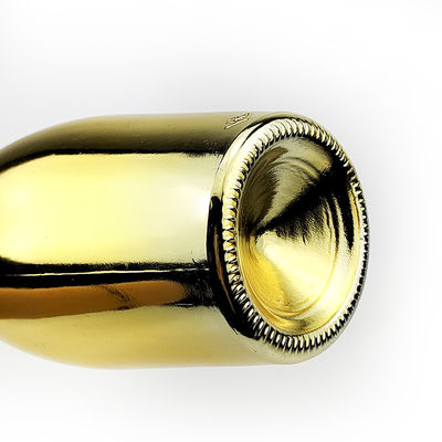 750 ml ηλεκτροκάλυψη Χρυσό χρώμα σαμπάνια γυάλινο μπουκάλι με φελλό για βιομηχανικά ποτά