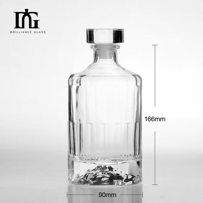Υλικό γυάλινου κολάρου 500ml 700ml 750ml 1 λίτρο Κενά μπουκάλια με καπάκι από φελλό
