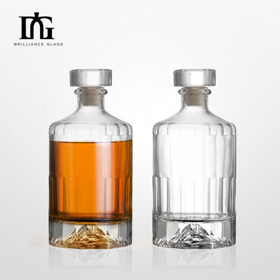 Υλικό γυάλινου κολάρου 500ml 700ml 750ml 1 λίτρο Κενά μπουκάλια με καπάκι από φελλό