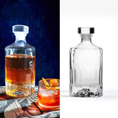 Υλικό γυάλινου κολάρου 500ml 700ml 750ml 1 λίτρο Κενά μπουκάλια με καπάκι από φελλό