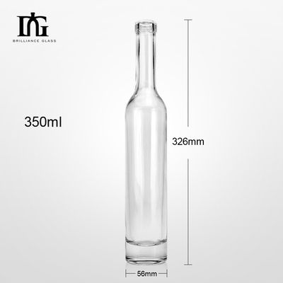 350 ml 375 ml 500 ml Διαφανές Στρογγυλό Γυαλί Ουίσκι Ρομ Μπουκάλι κρασιού με φελλό