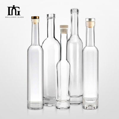 350 ml 375 ml 500 ml Διαφανές Στρογγυλό Γυαλί Ουίσκι Ρομ Μπουκάλι κρασιού με φελλό