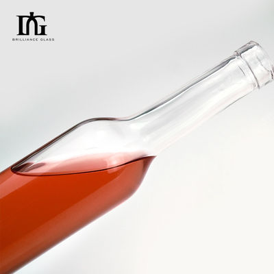 350 ml 375 ml 500 ml Διαφανές Στρογγυλό Γυαλί Ουίσκι Ρομ Μπουκάλι κρασιού με φελλό