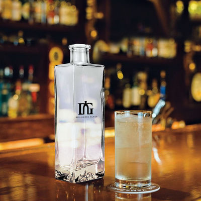 Εκτύπωση Offset 500ml Φωτογραφίες ποτών από διαυγές γυαλί με παχύ πάτωμα και φελλό