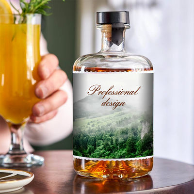 500 ml 700 ml 750 ml Διαυγές στρογγυλό κενό ποτήρι κρασιού Βότκα τεκίλα μπουκάλι με σφραγιστικό καπάκι από φελλό