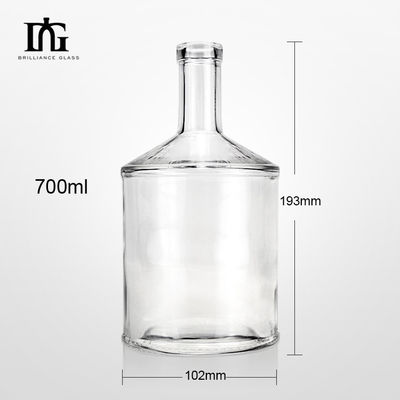 500 ml 700 ml 750 ml Ουίσκι Βότκα Μπράντυ Διαυγές γυάλινο μπουκάλι με εξατομικευμένη χαραγμένη ετικέτα