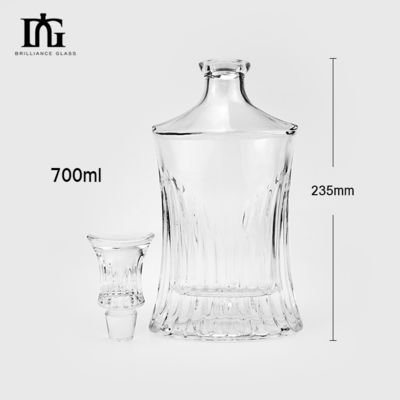 Υλικό για το κολάρο 700 ml Κρυστάλλινο ντεκαντέρ ουίσκι Custom Logo για οινοπνευματώδη ποτά και ποτά