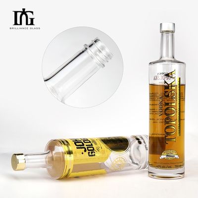 Παγωμένο Custom 750ml Super Flint γυάλινο μπουκάλι για τζιν Βότκα ρούμι Ουίσκι Brandy εκτύπωση