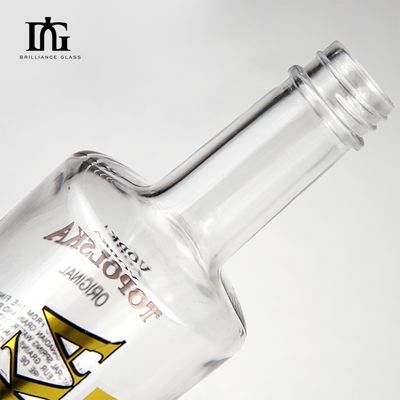 Παγωμένο Custom 750ml Super Flint γυάλινο μπουκάλι για τζιν Βότκα ρούμι Ουίσκι Brandy εκτύπωση