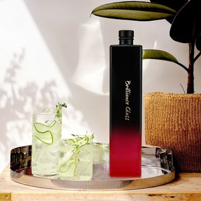700 ml 750 ml 1000 ml Custom Square Shape Glass Flask για τζιν ρούμι βότκα μπράντι αλκοόλ κρασί