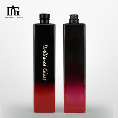 700 ml 750 ml 1000 ml Custom Square Shape Glass Flask για τζιν ρούμι βότκα μπράντι αλκοόλ κρασί