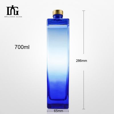 700 ml 750 ml 1000 ml Custom Square Shape Glass Flask για τζιν ρούμι βότκα μπράντι αλκοόλ κρασί