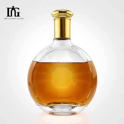 Προσαρμοσμένο στρογγυλό ακανόνιστο γυάλινο μπουκάλι για την παραγωγή 700 ml τζιν ουίσκι