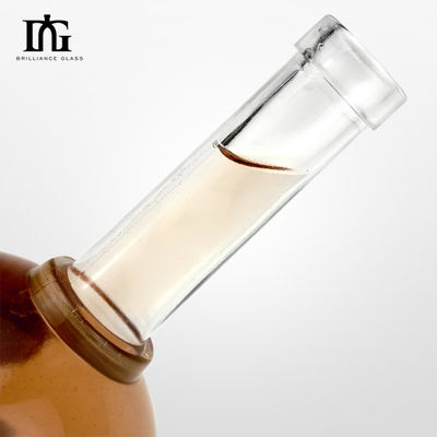Μπουκάλι γυαλιού 500ml Μακρύ λαιμό στρογγυλό κάτω Custom κενό μπουκάλι αλκοόλ για ουίσκι βότκα