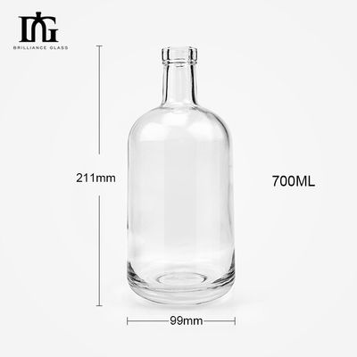 Παρέχεται Ελεύθερα Προσαρμοσμένο 700ml Ουίσκι Ρουμ Τζιν Κενό μπουκάλι αλκοόλ με φελλό